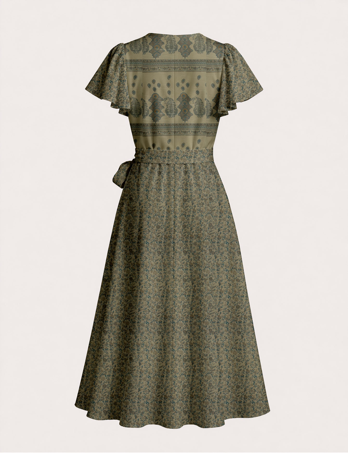 Wrap dress - Beige Indian Ethnic