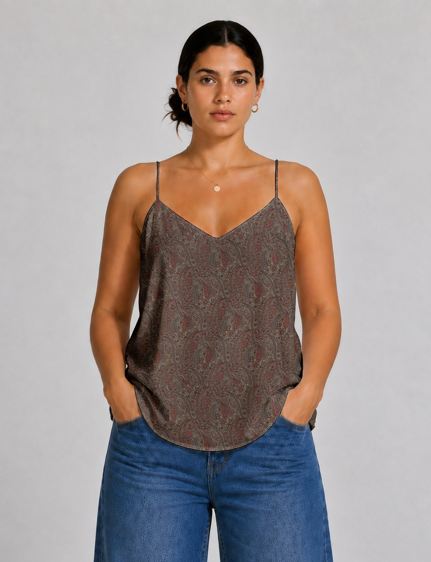 Slip top - Beige Paisley