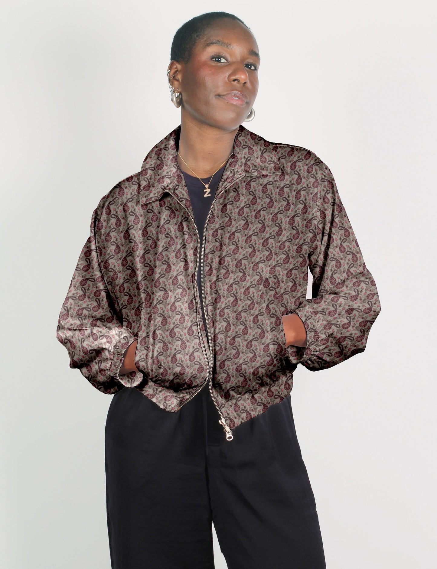 Bomberjacke - Beige Paisley