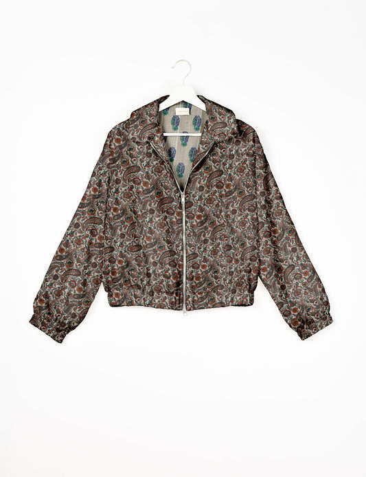 Bomber Jacket - Beige Paisley