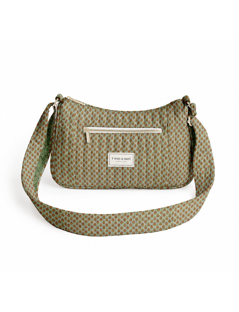 Quilted sling bag - Beige Tropical