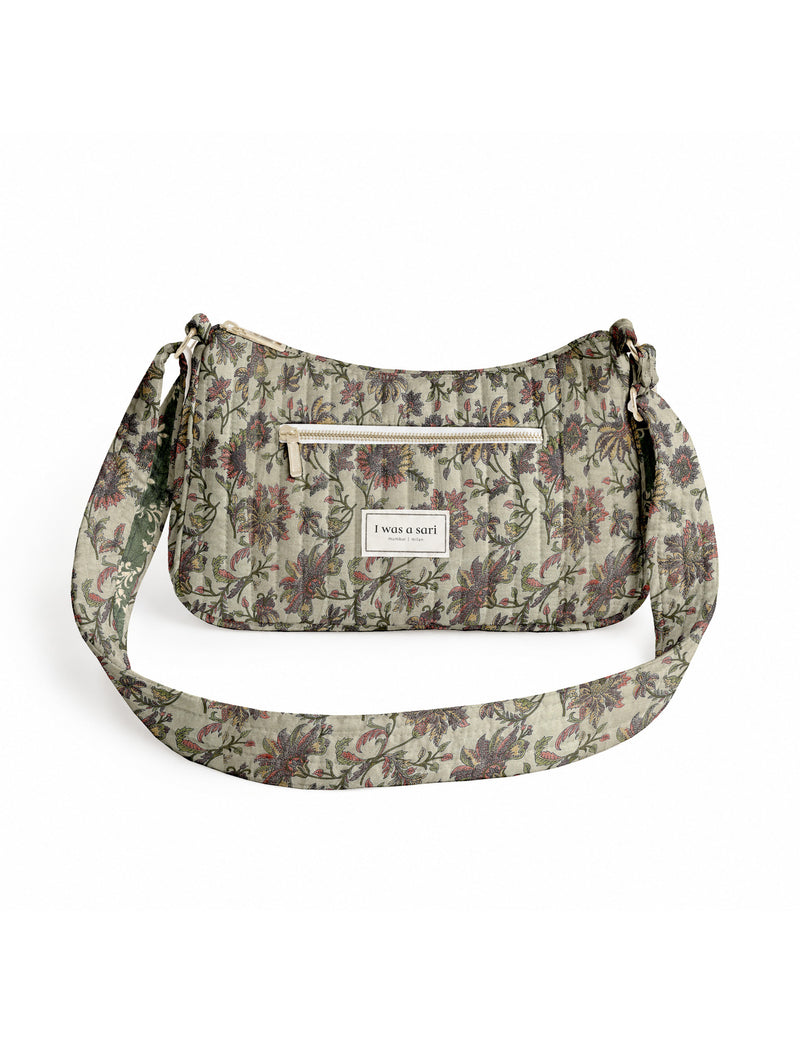Quilted sling bag - Beige Tropical