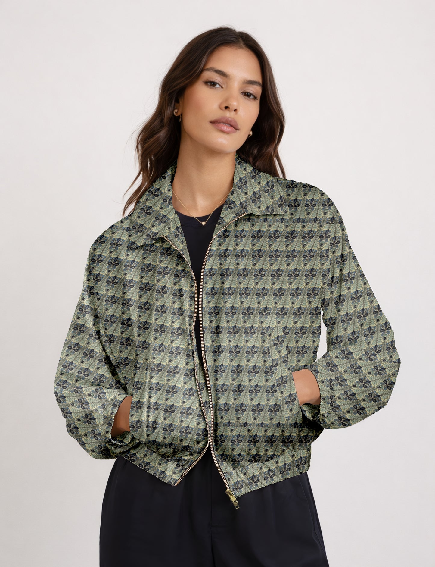 Bomber Jacket - Beige Tropical