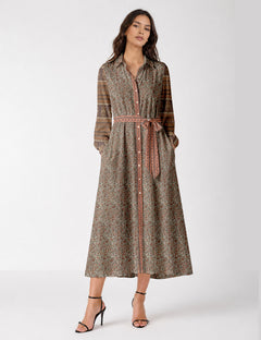 Long shirt dress - Beige Tropical