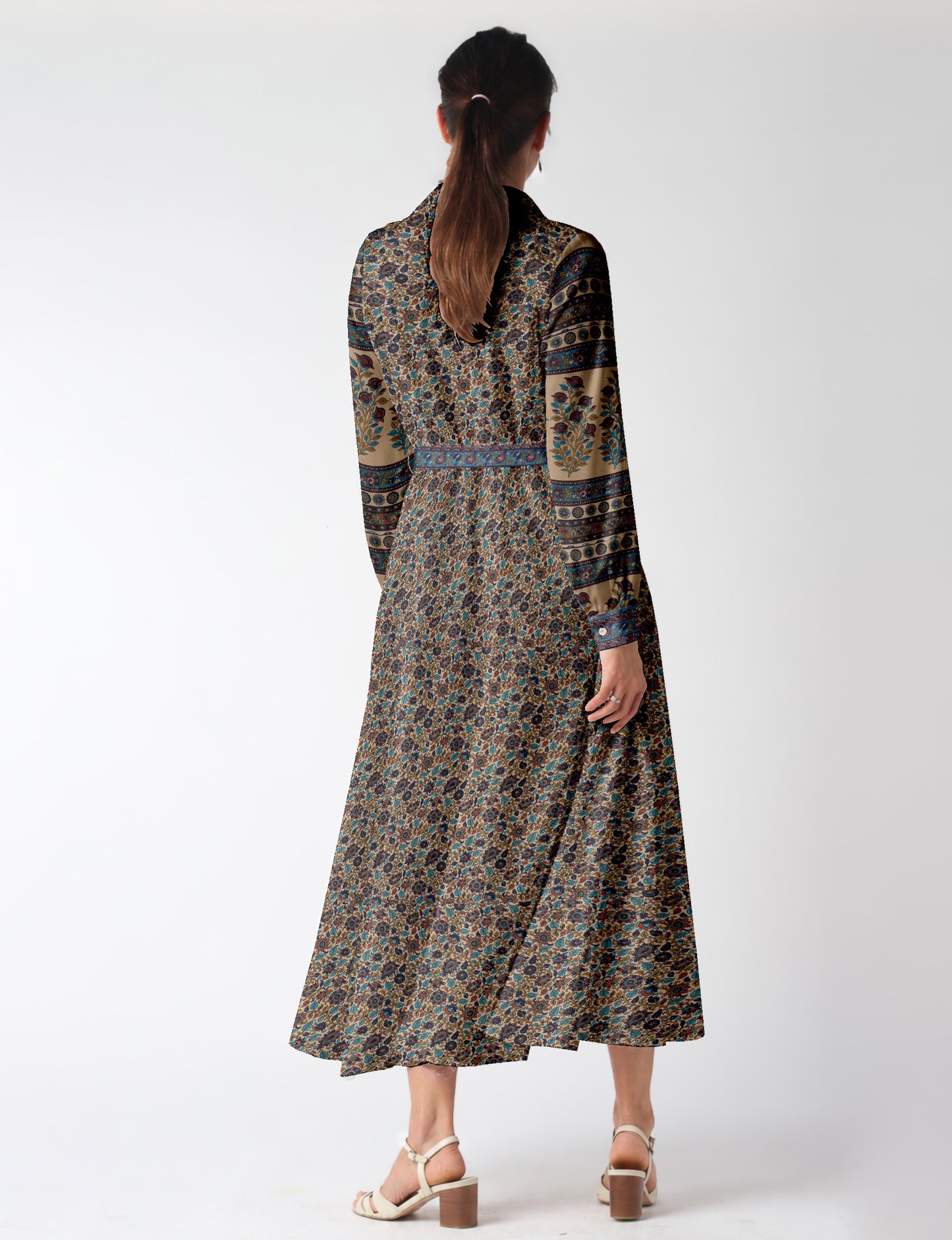 Long shirt dress - Beige Tropical