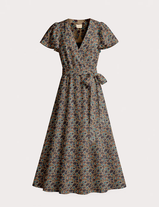 Wrap dress - Beige Tropical