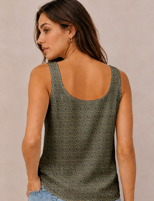 Sleeveless blouse - Beige Tropical