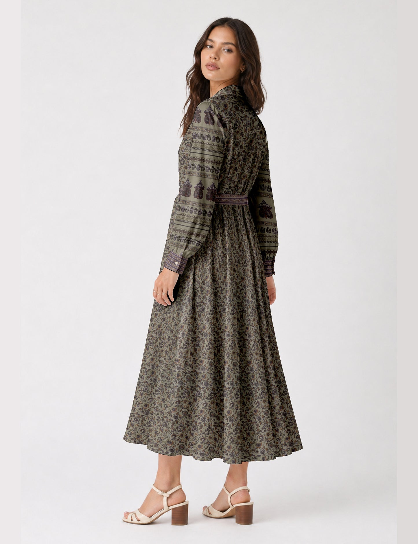 Long shirt dress - Beige Tropical