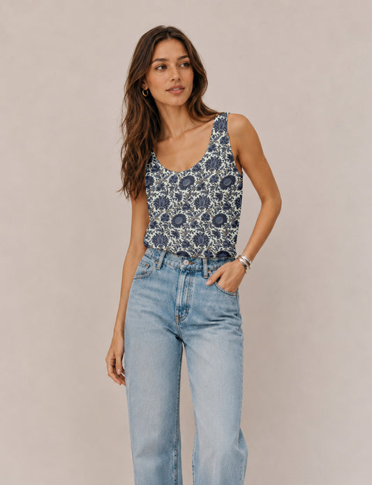 Sleeveless blouse - Beige Tropical