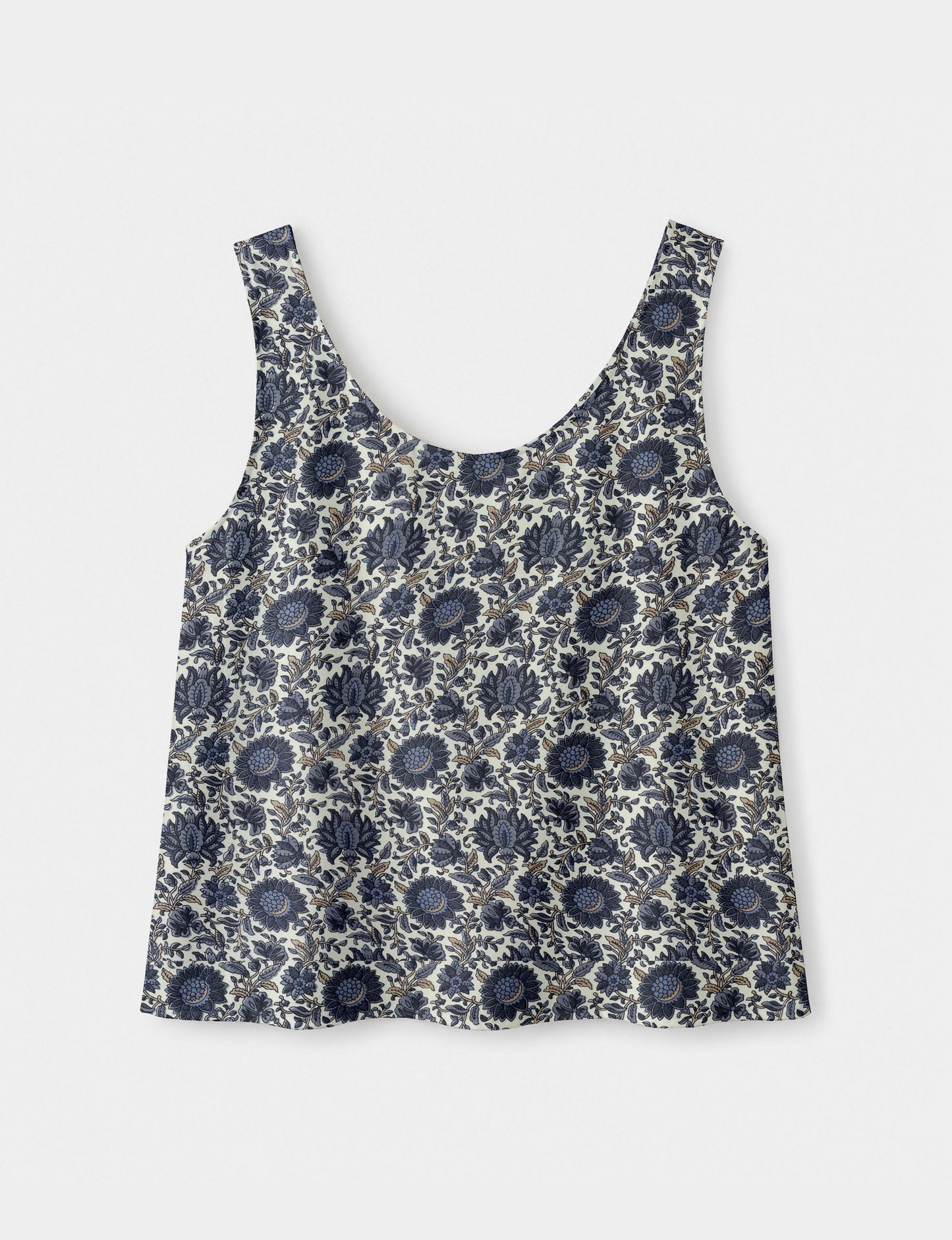 Sleeveless blouse - Beige Tropical