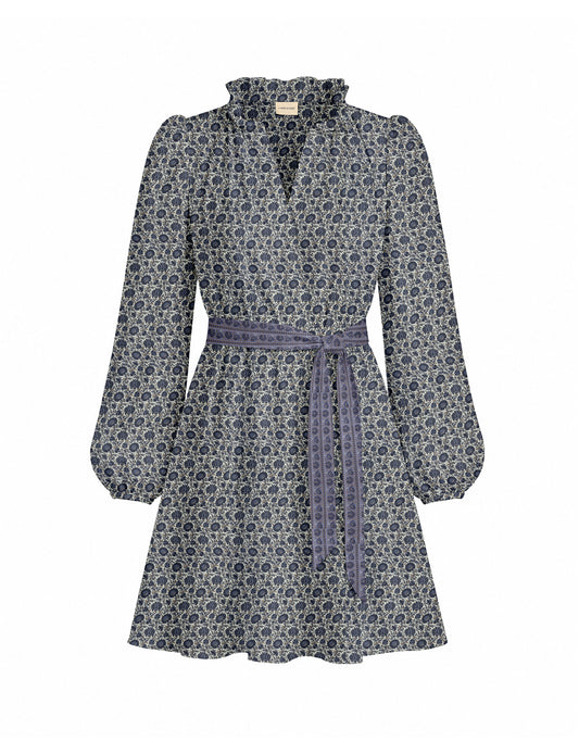 Swing dress with belt - Beige Tropical