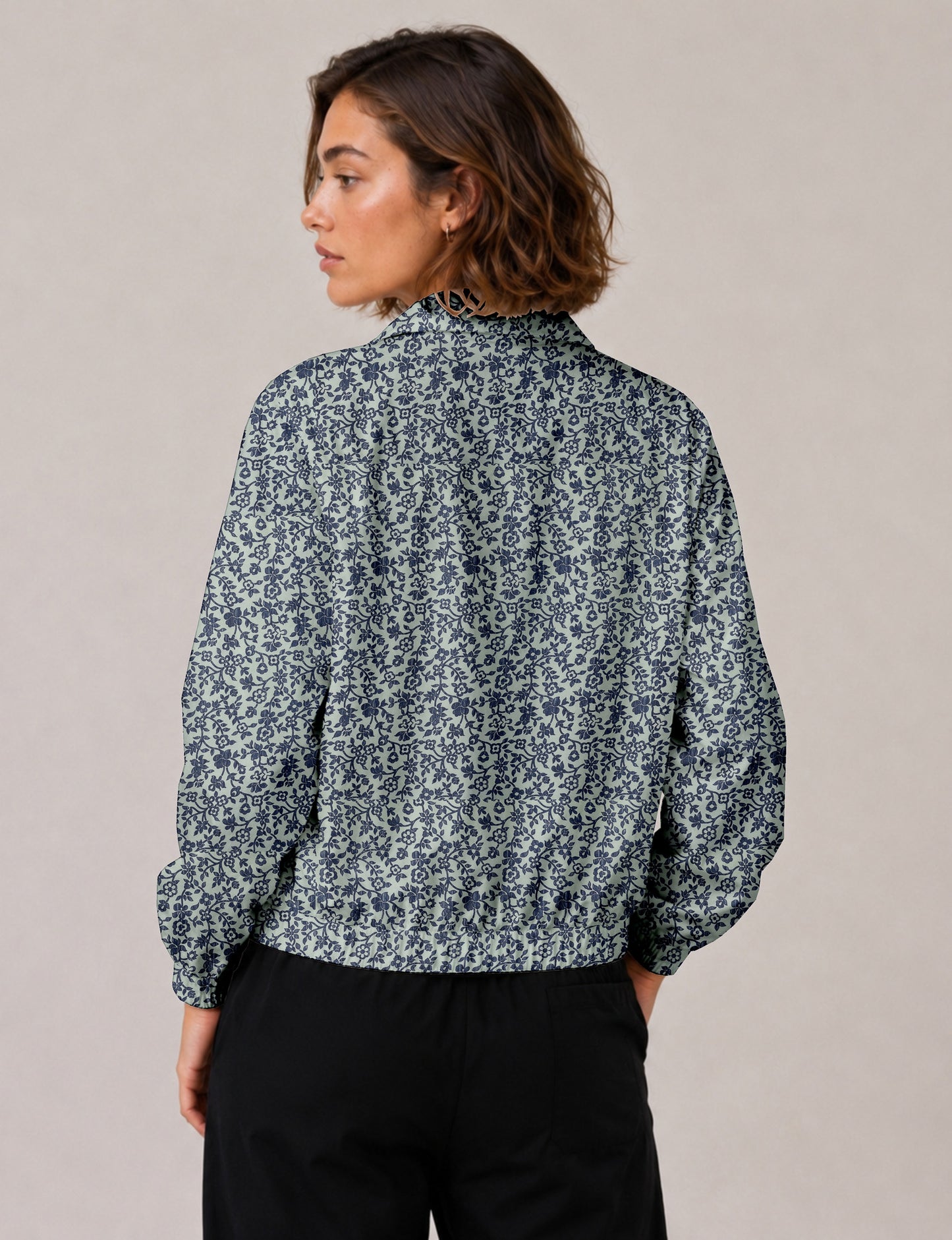 Bomber Jacket - Beige Tropical