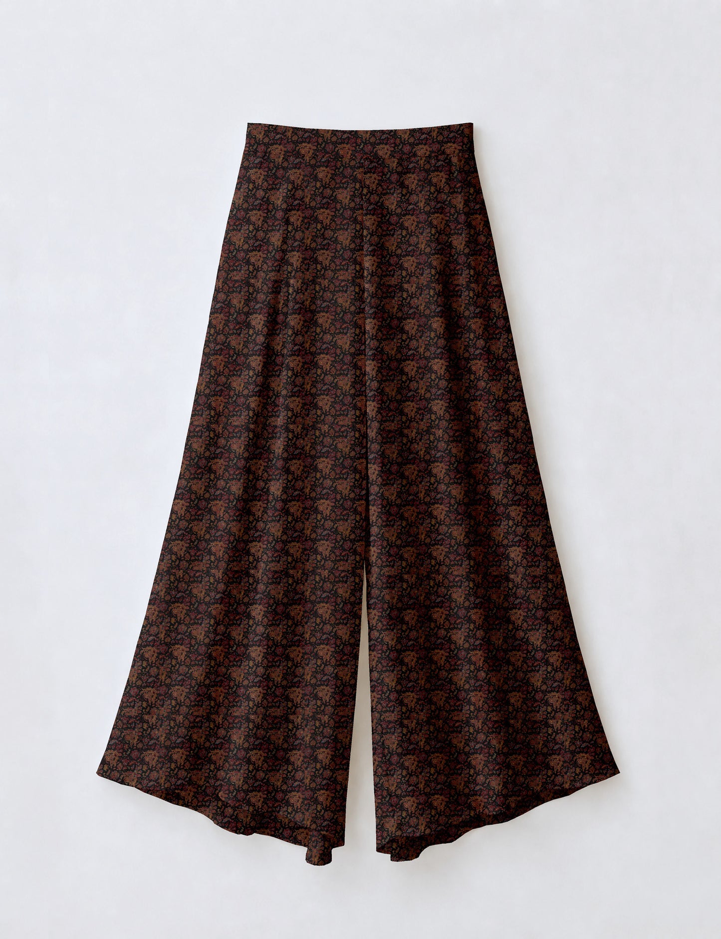 Wide Leg Palazzo Trousers - Black Floral