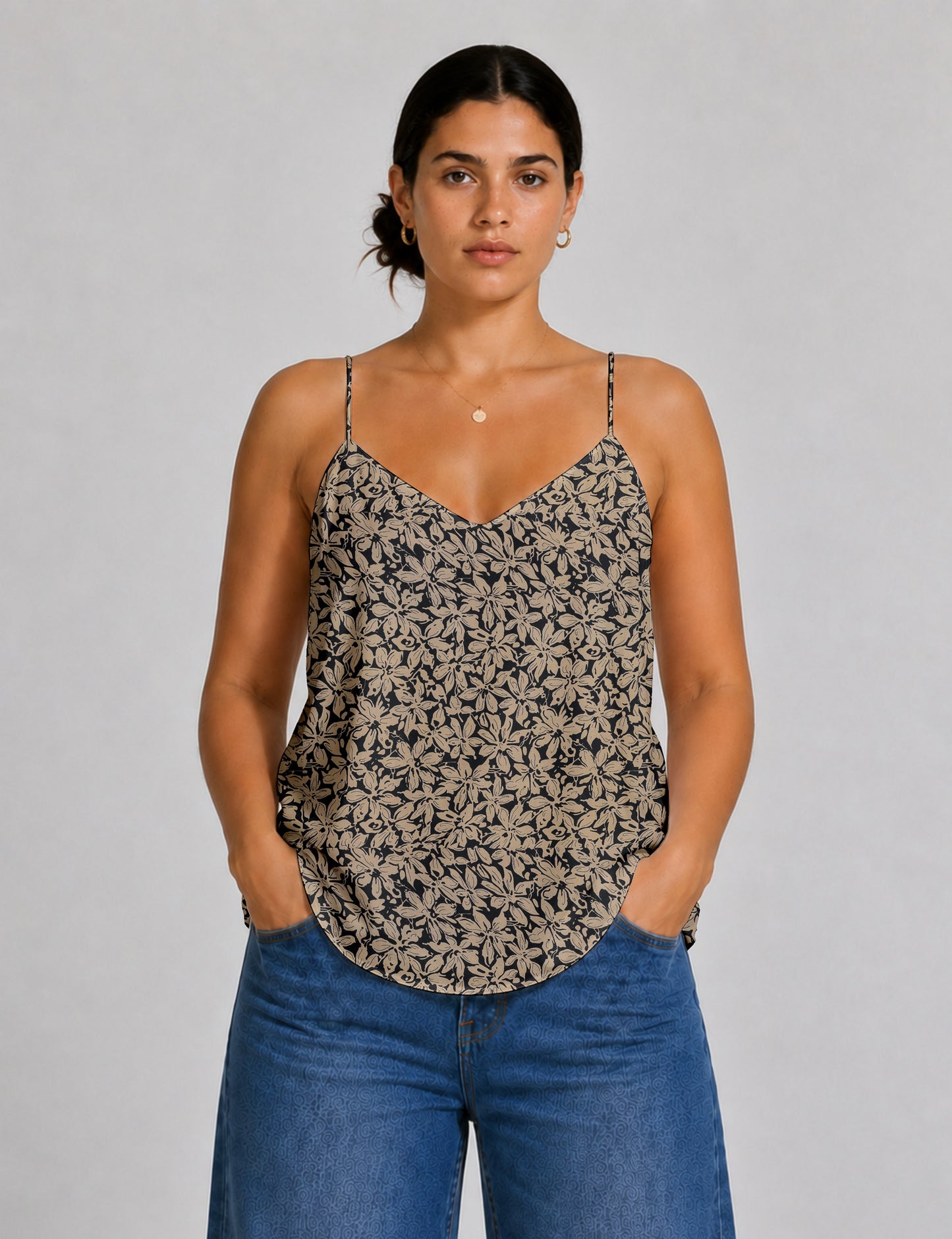 Slip top - Black Floral