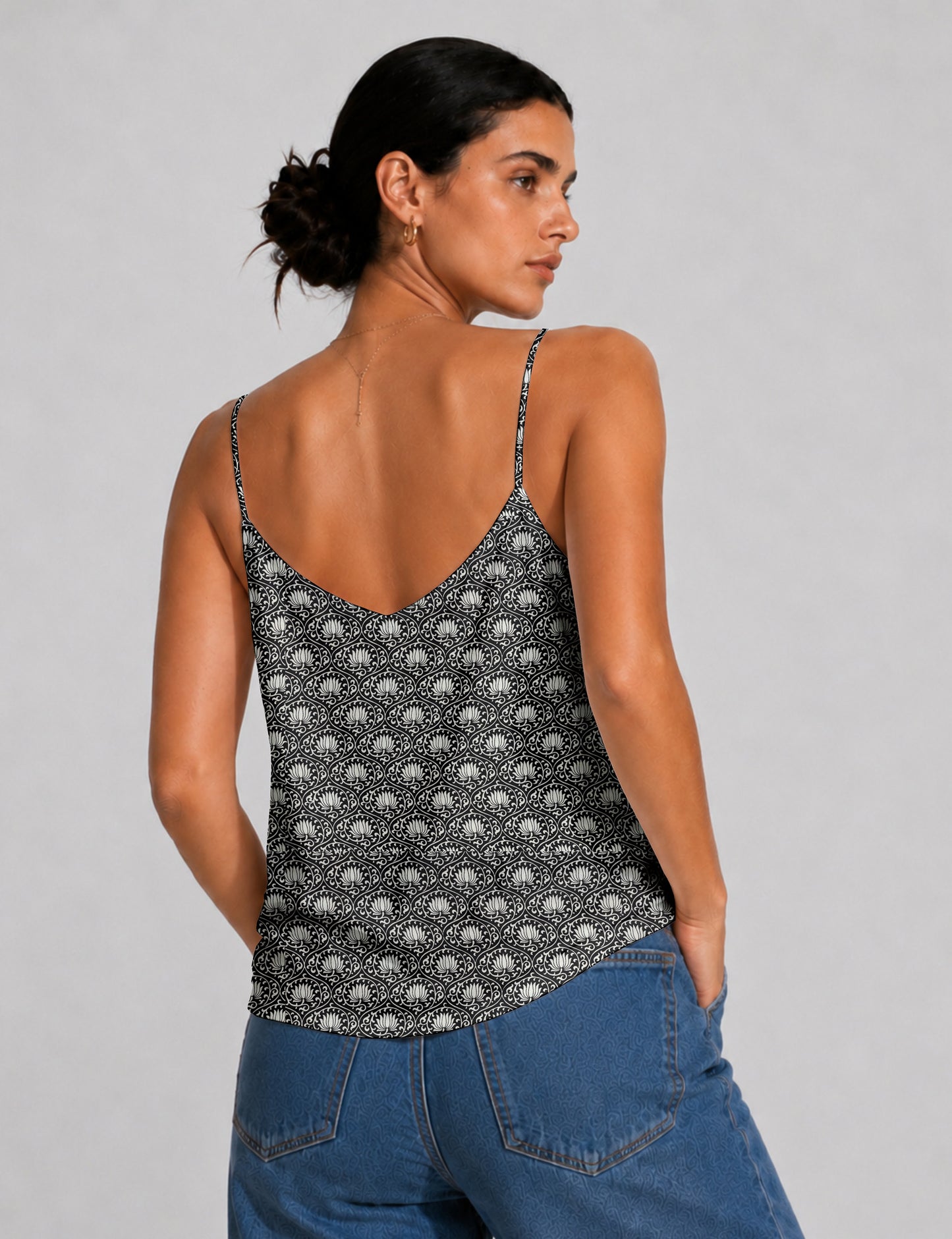 Slip top - Black Floral