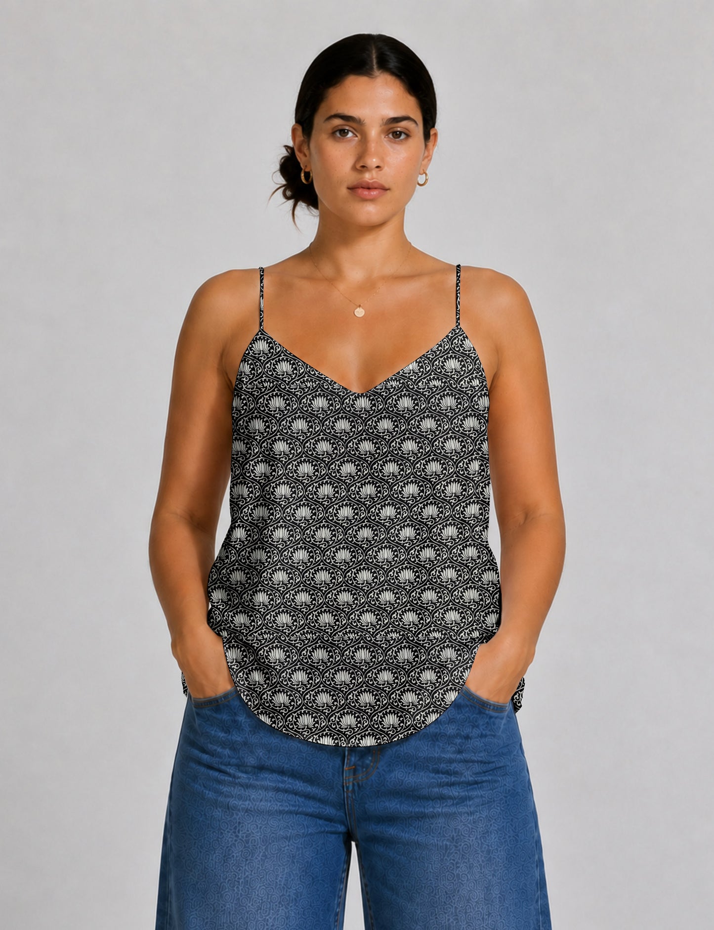 Slip top - Black Floral