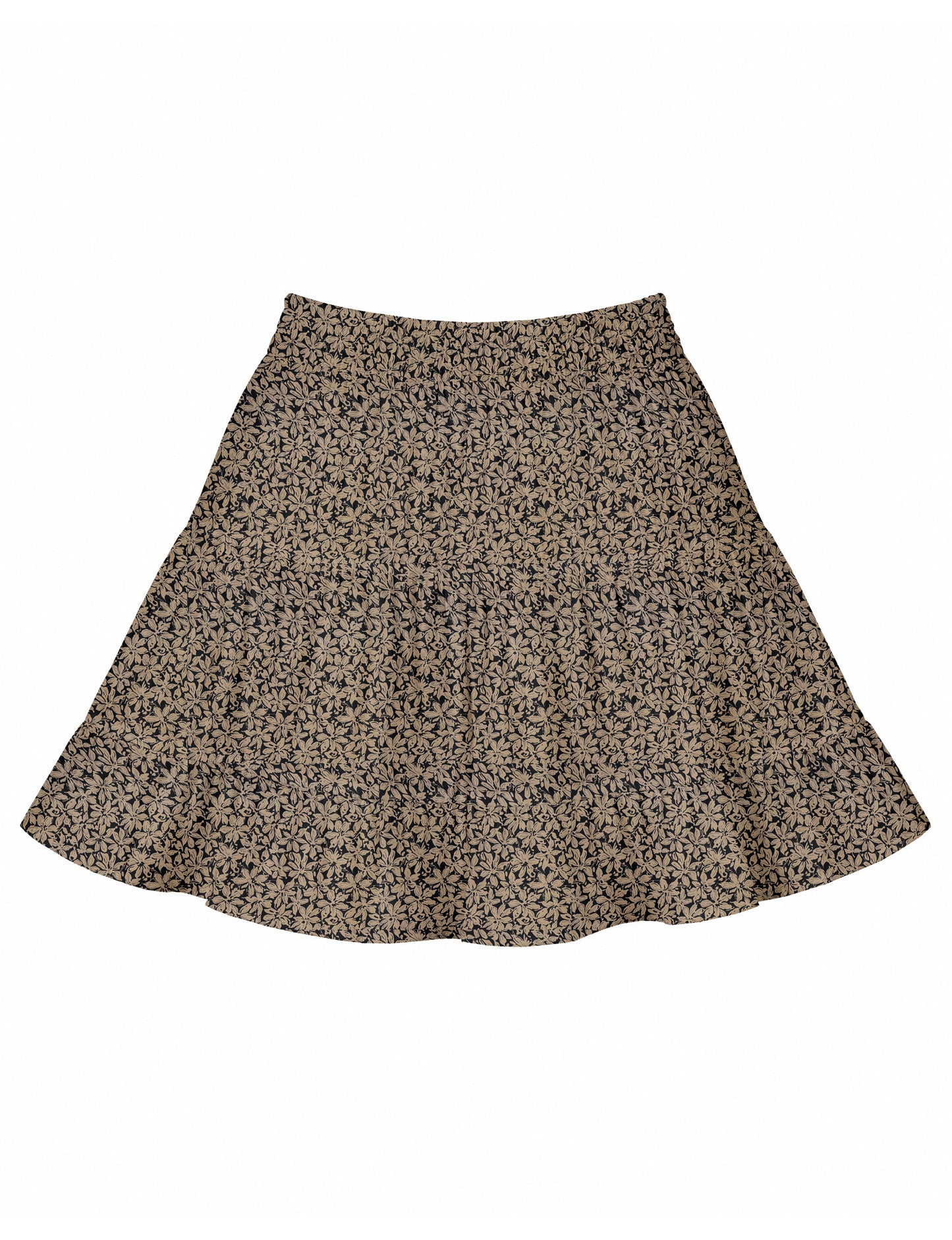 Short tiered skirt - Black Floral