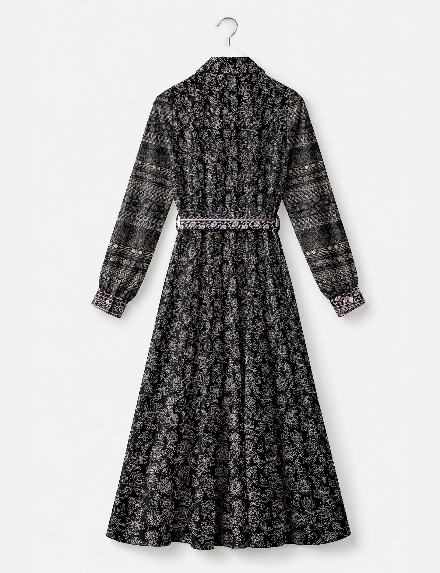 Long shirt dress - Black Floral