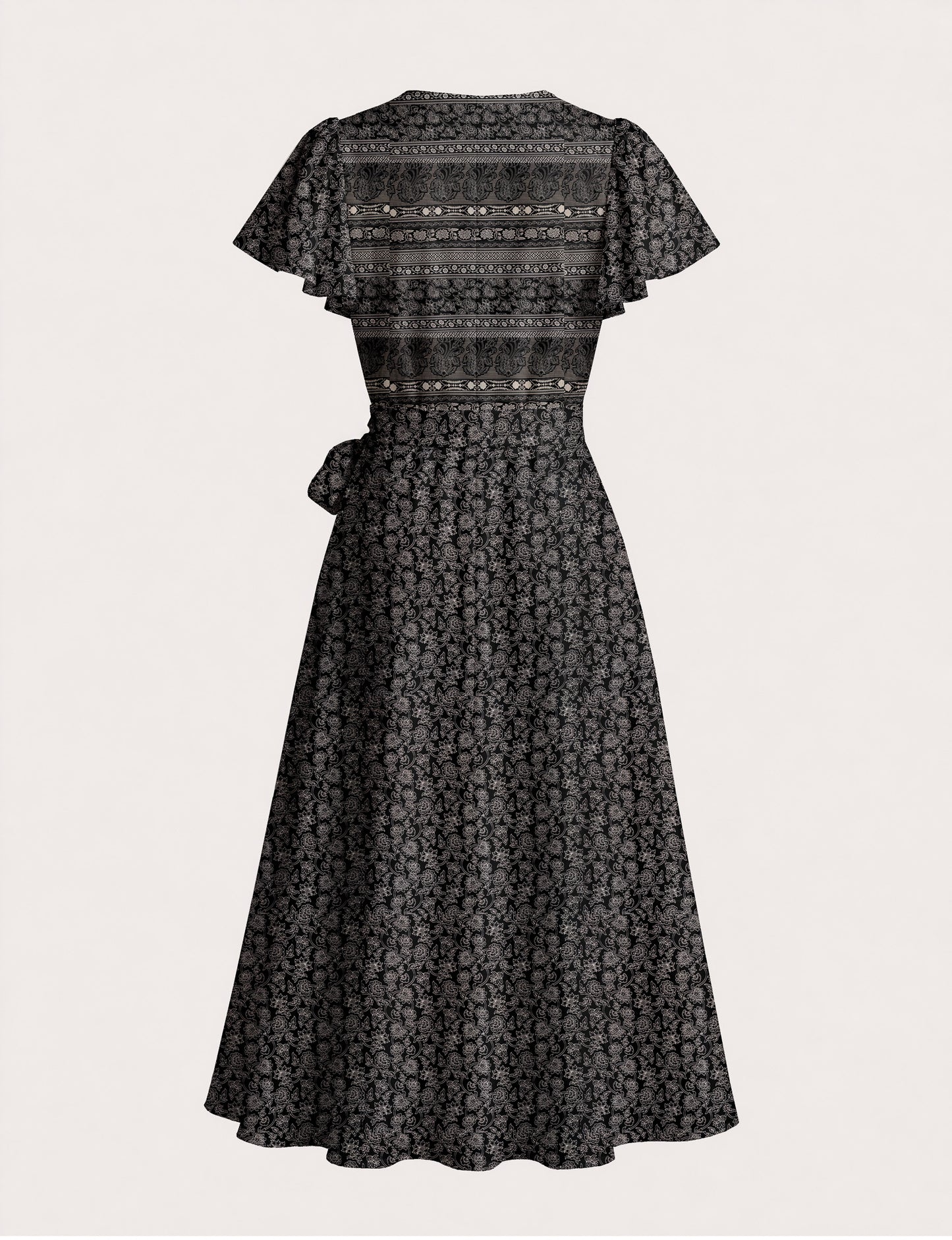 Wrap dress - Black Floral