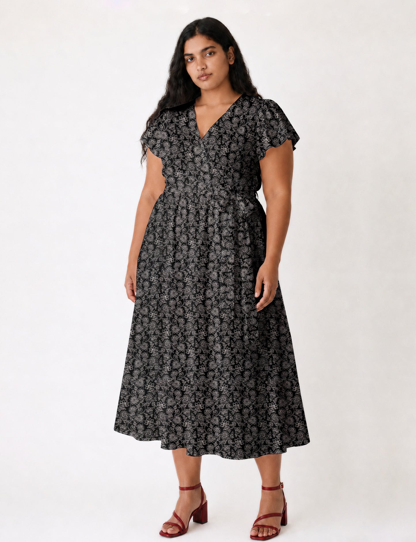 Wrap dress - Black Floral