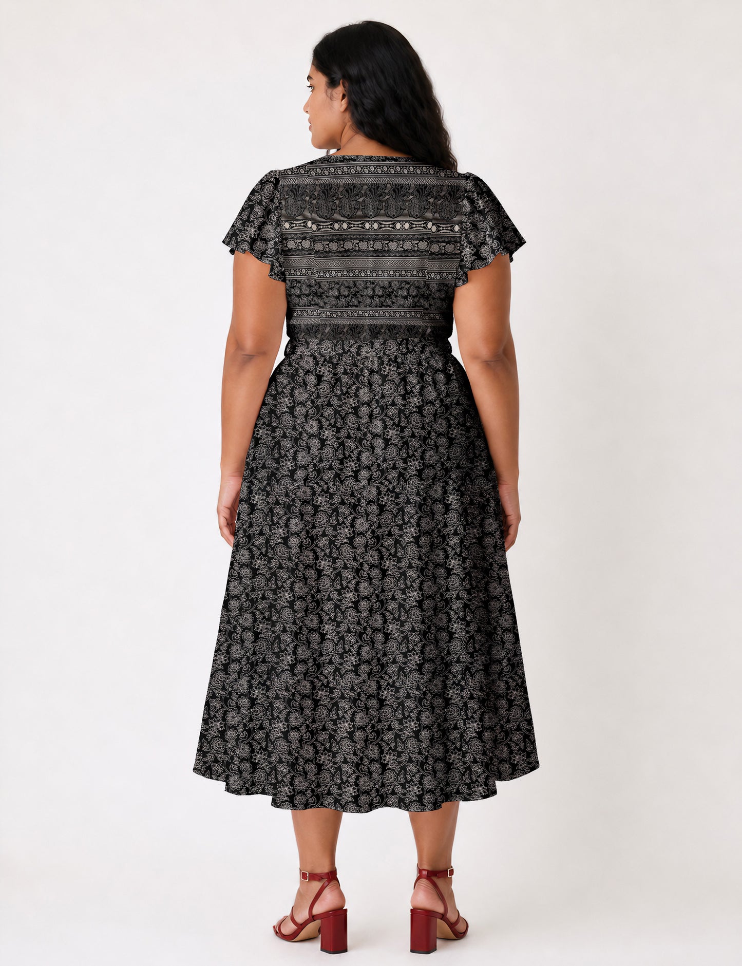 Wrap dress - Black Floral
