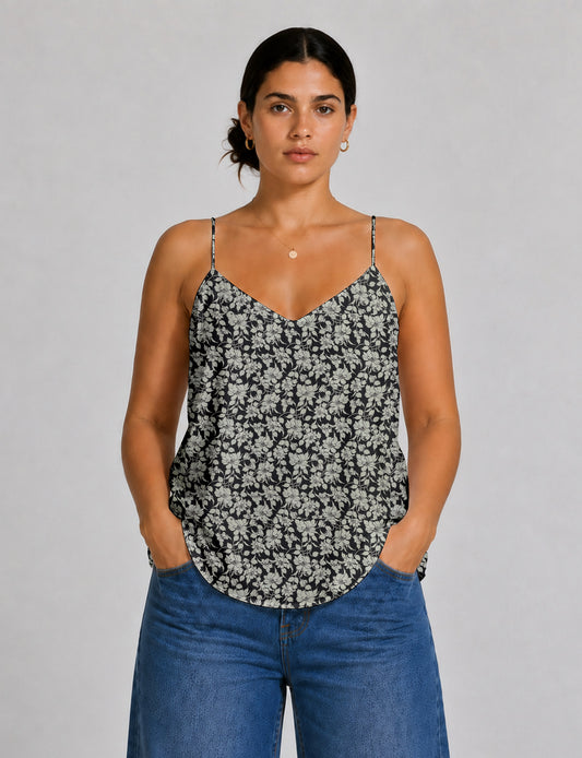 Slip top - Black Floral