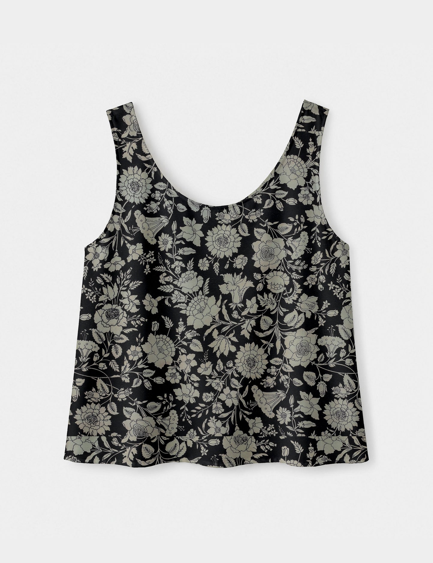 Sleeveless blouse - Black Floral