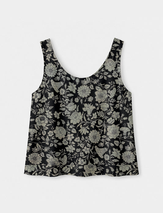 Sleeveless blouse - Black Floral