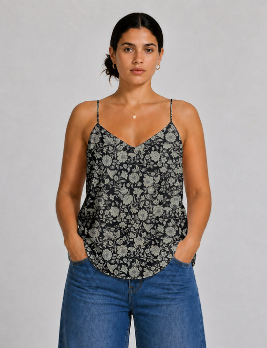Slip top - Black Floral