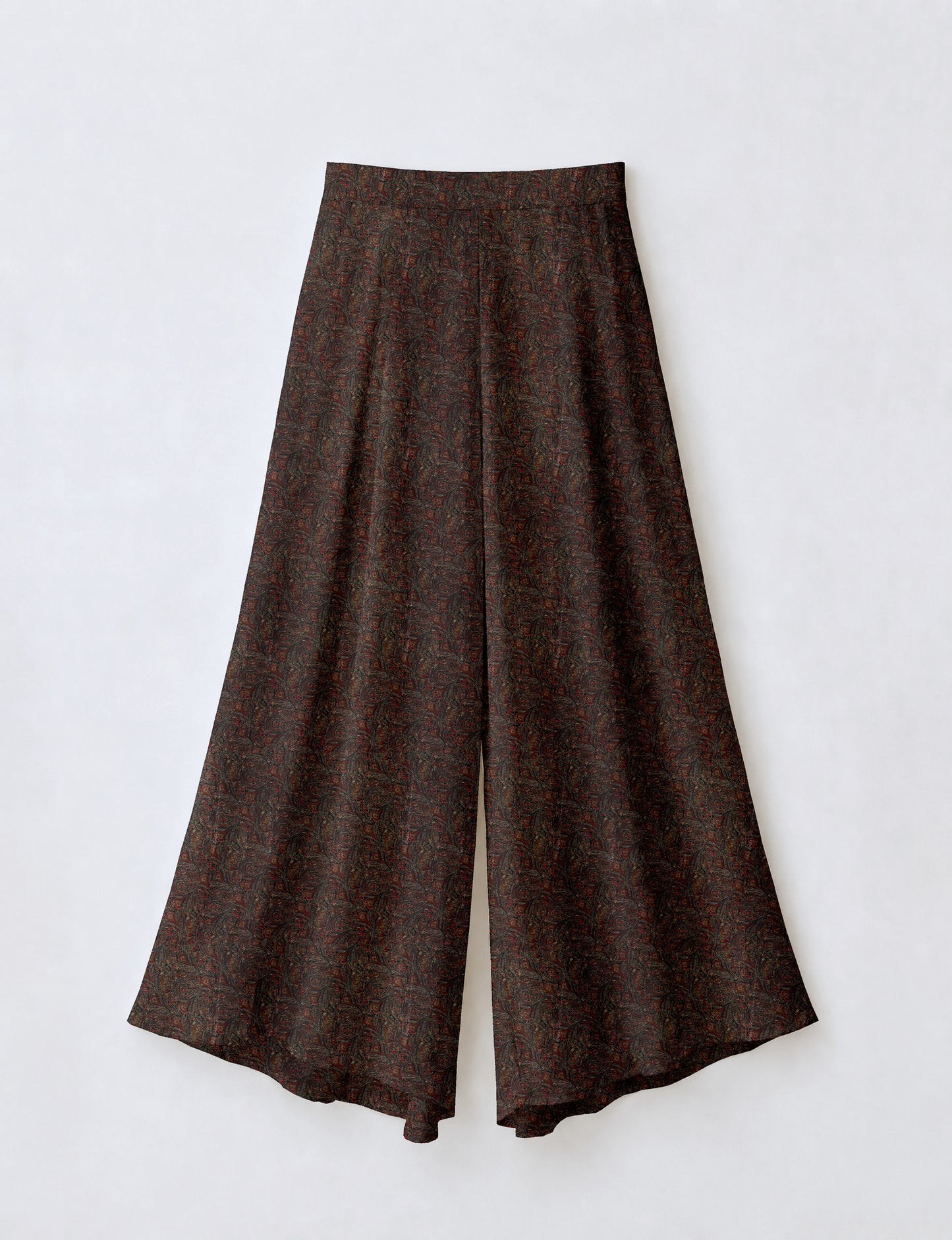 Wide Leg Palazzo Trousers - Black Paisley