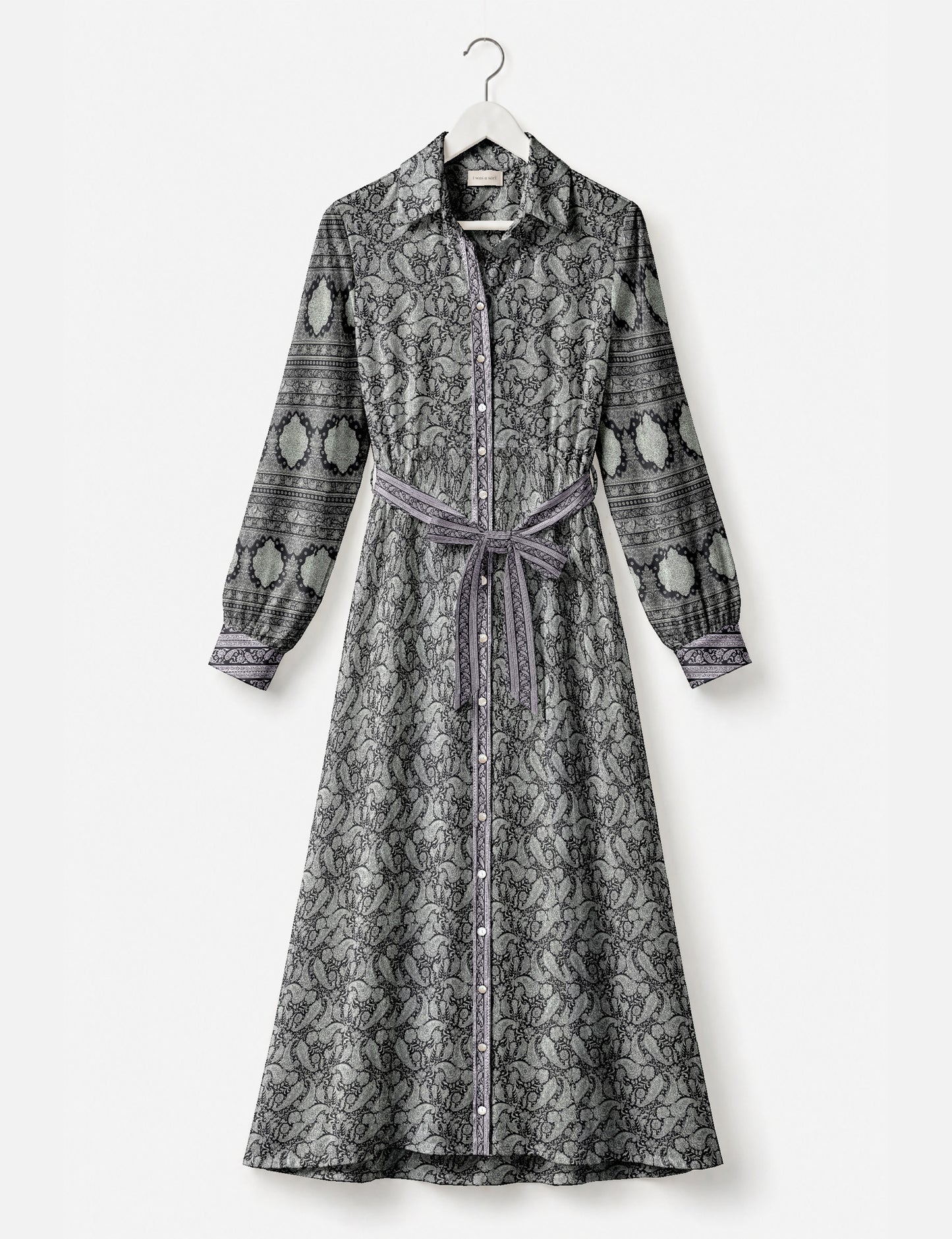 Long shirt dress - Black Paisley