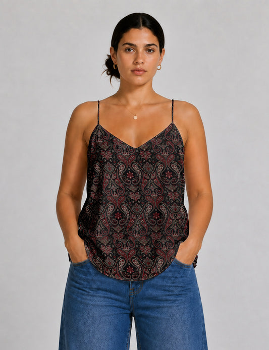 Slip top - Black Paisley