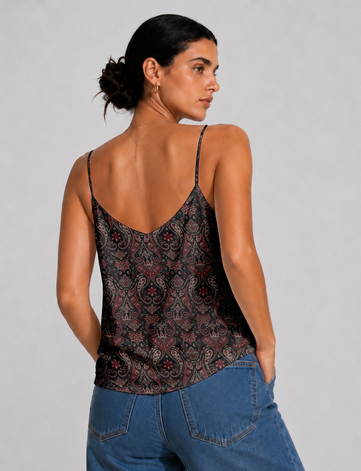 Slip top - Black Paisley