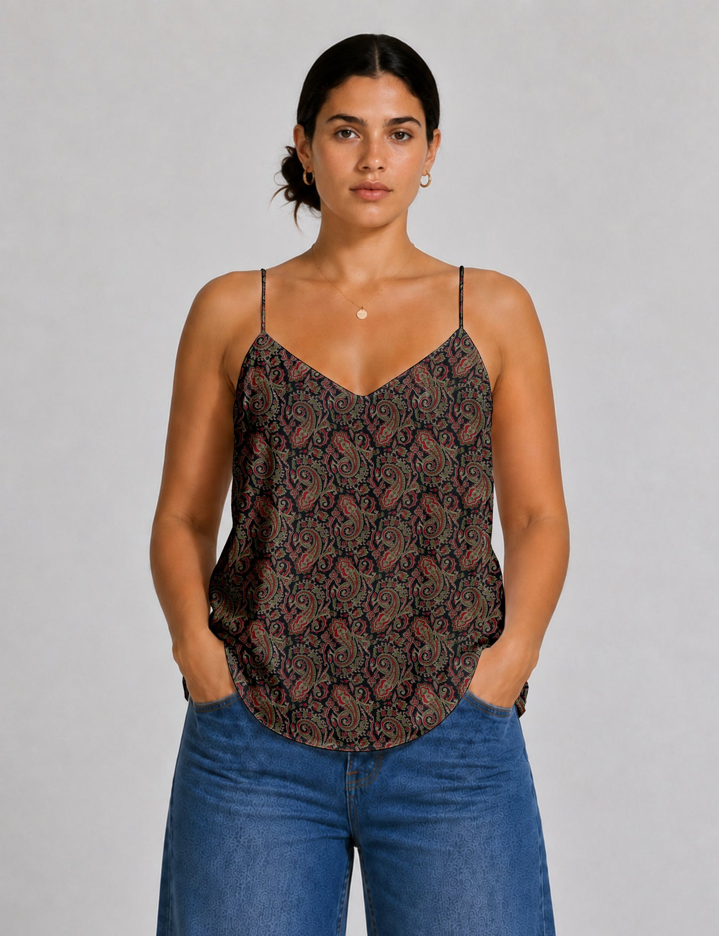 Slip top - Black Paisley