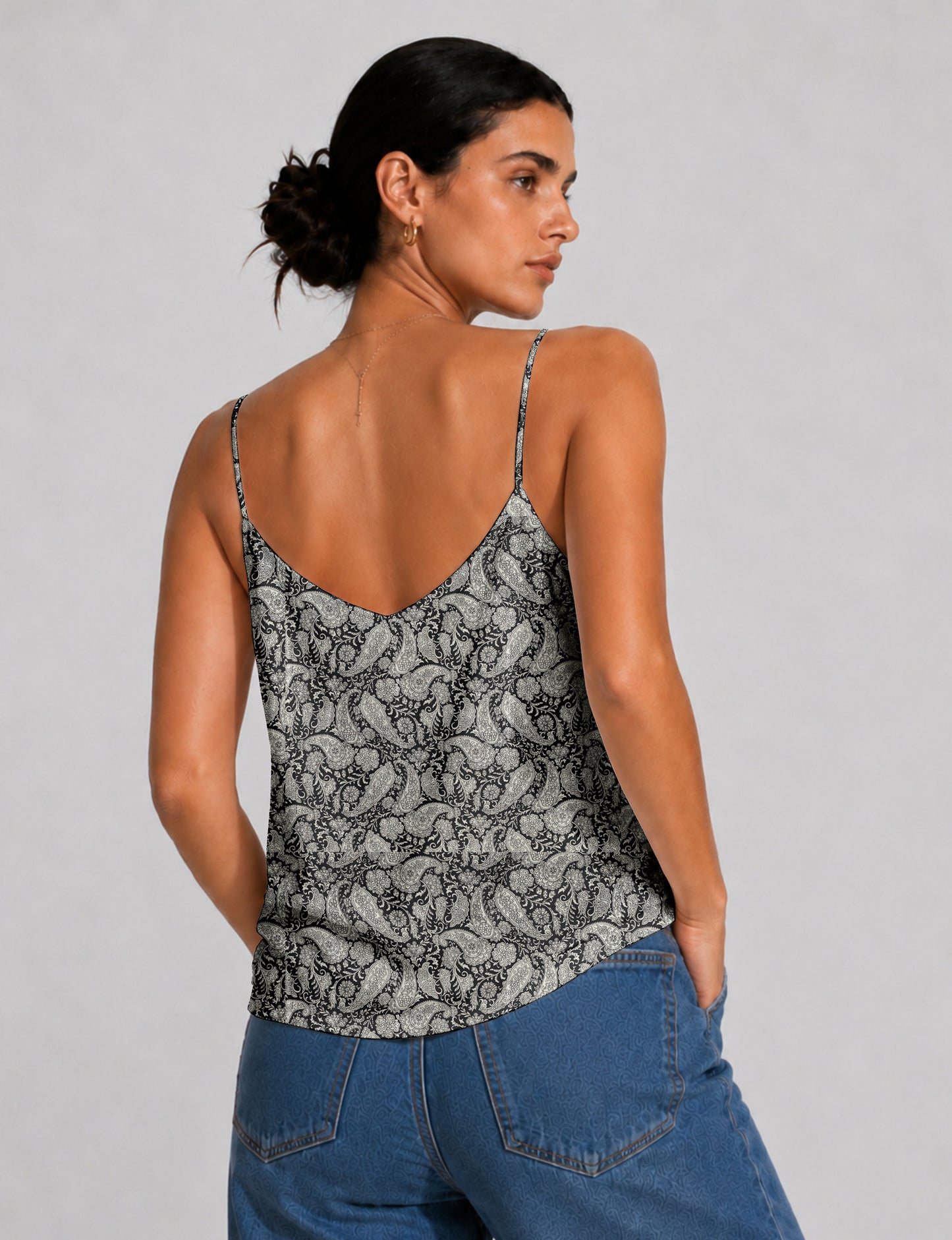 Slip top - Black Paisley