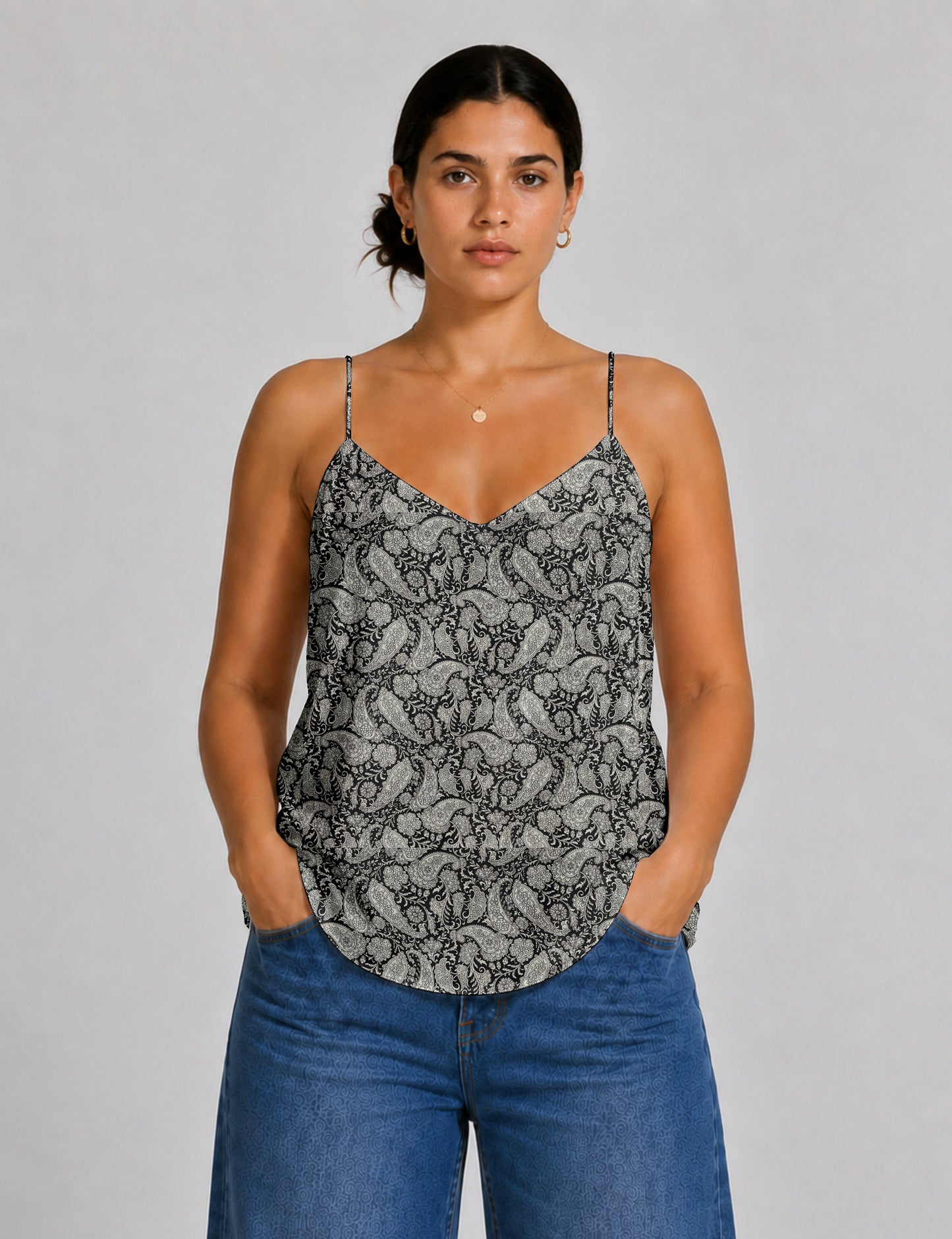 Slip top - Black Paisley