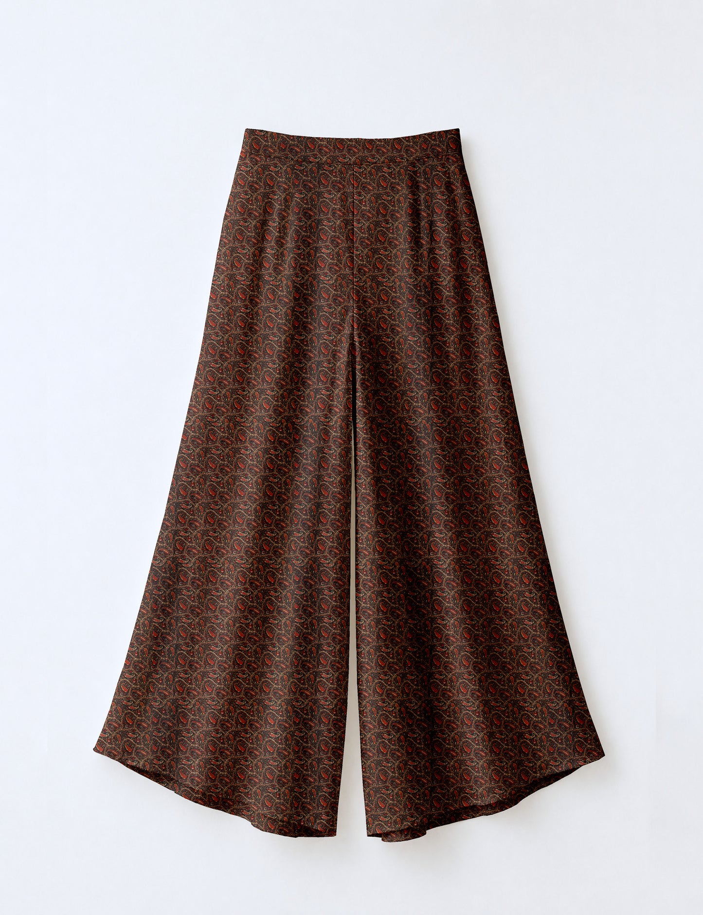 Wide Leg Palazzo Trousers - Black Paisley