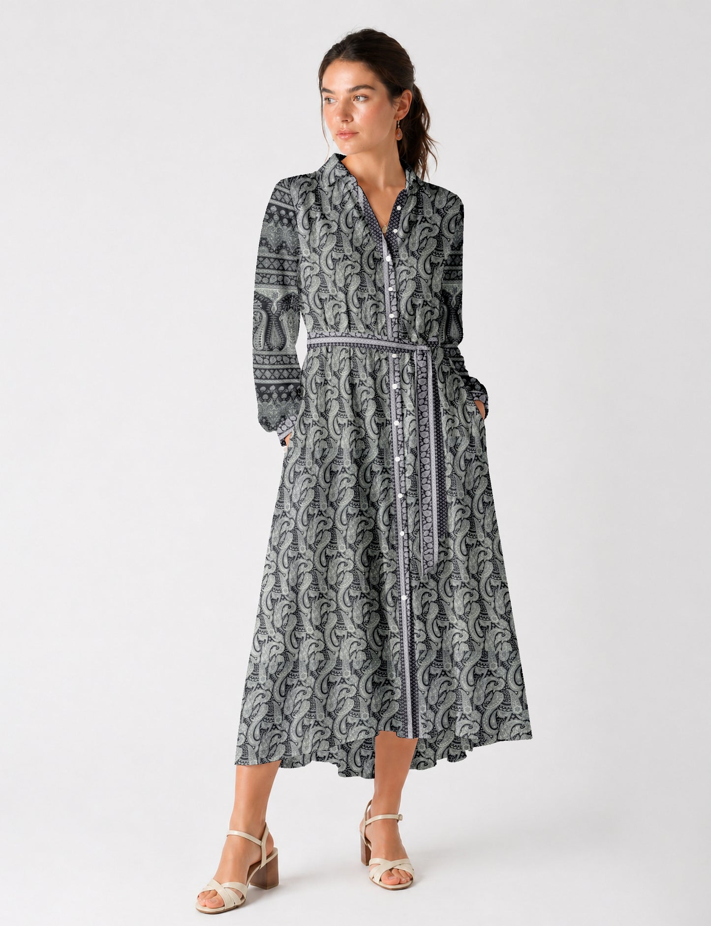Stylish long shirt dress for everyday wear and travel