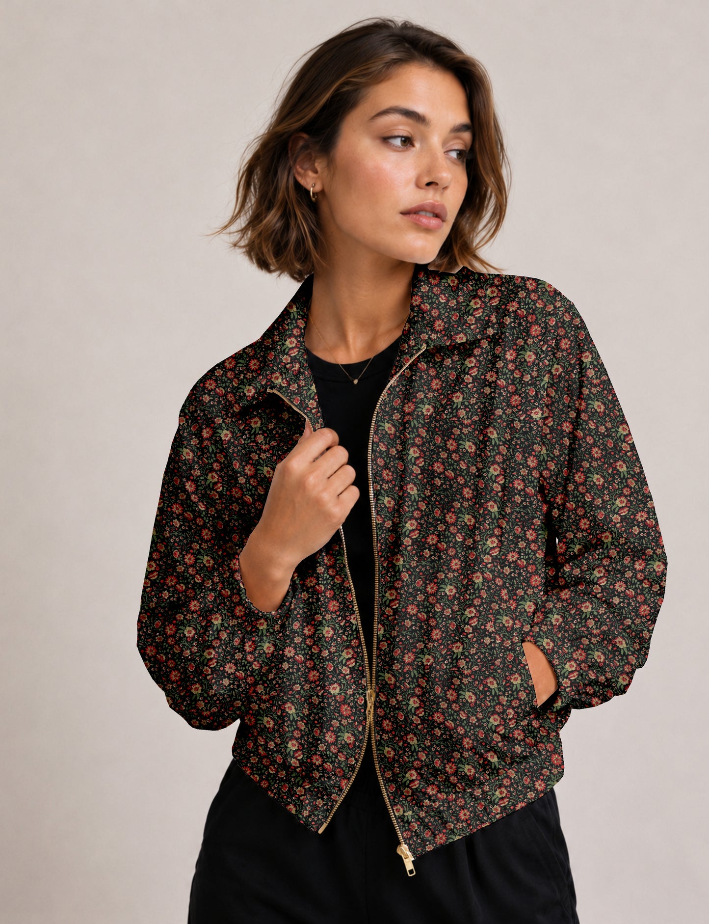 Bomber Jacket - Black Tropical