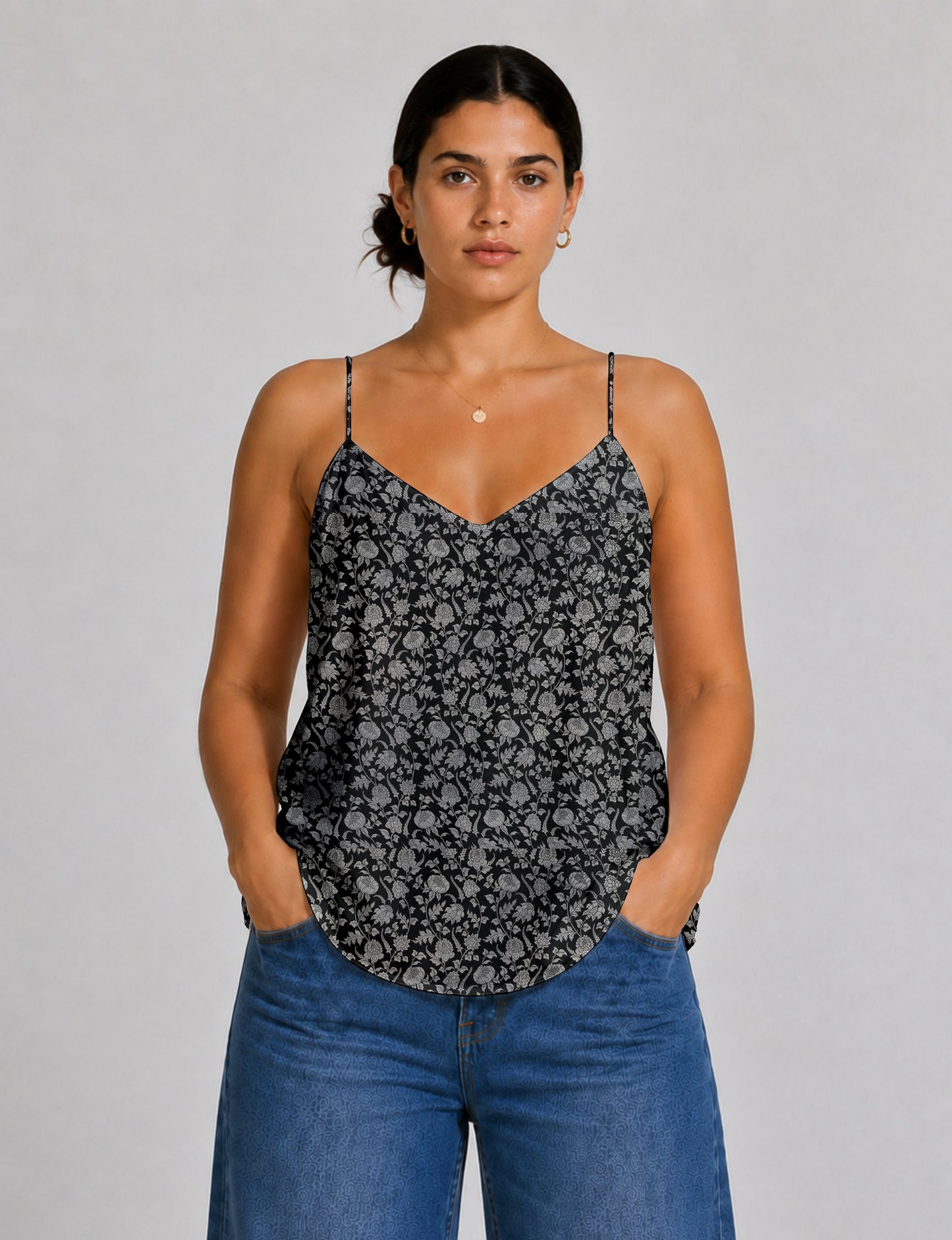 Slip top - Black Tropical