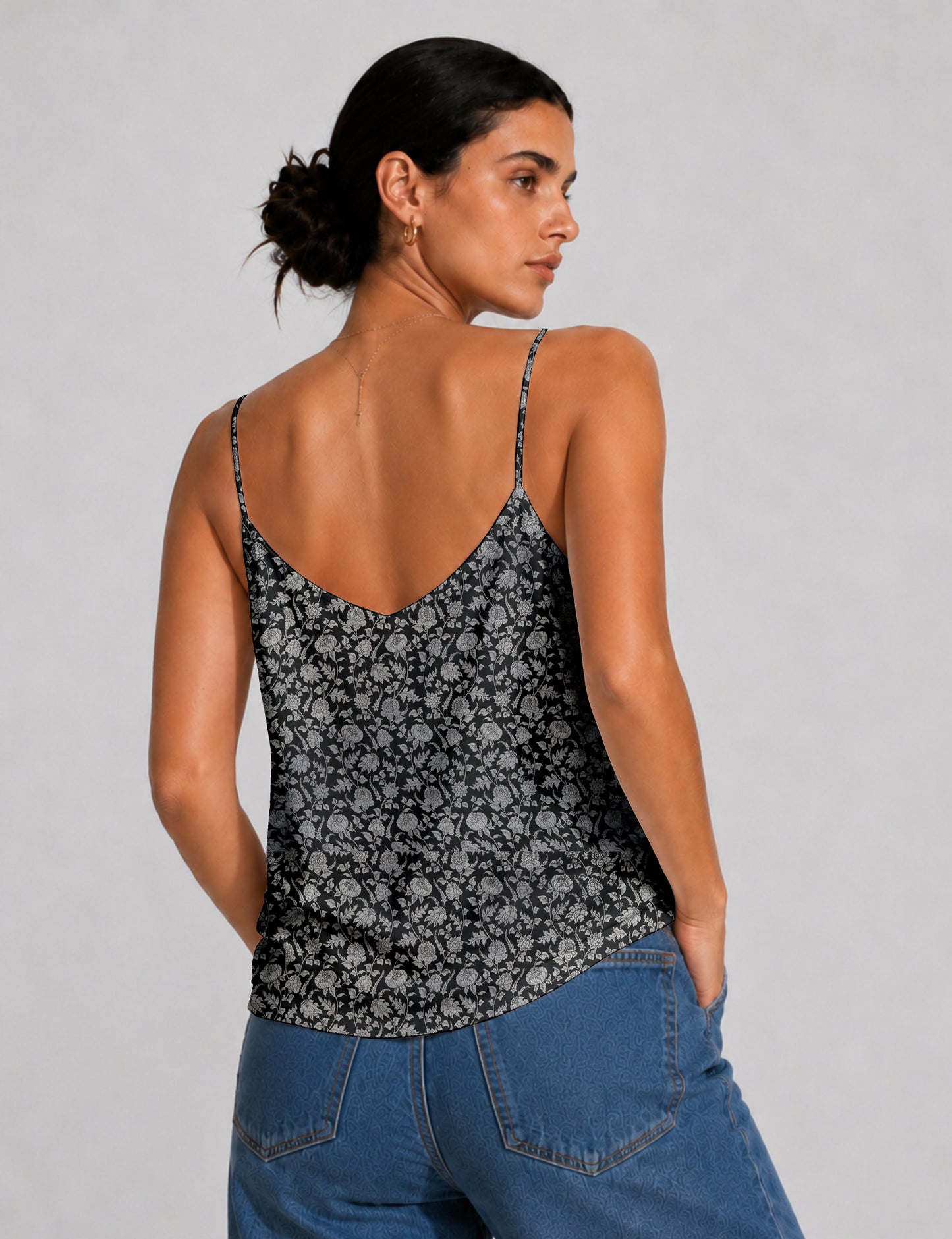 Slip top - Black Tropical