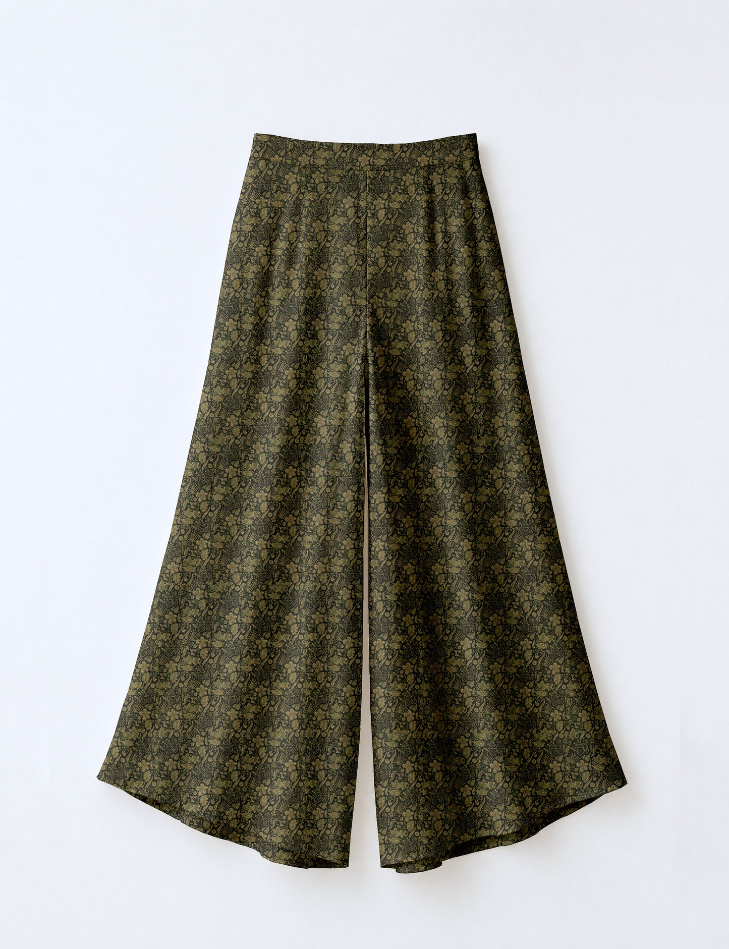 Wide Leg Palazzo Trousers - Black Tropical