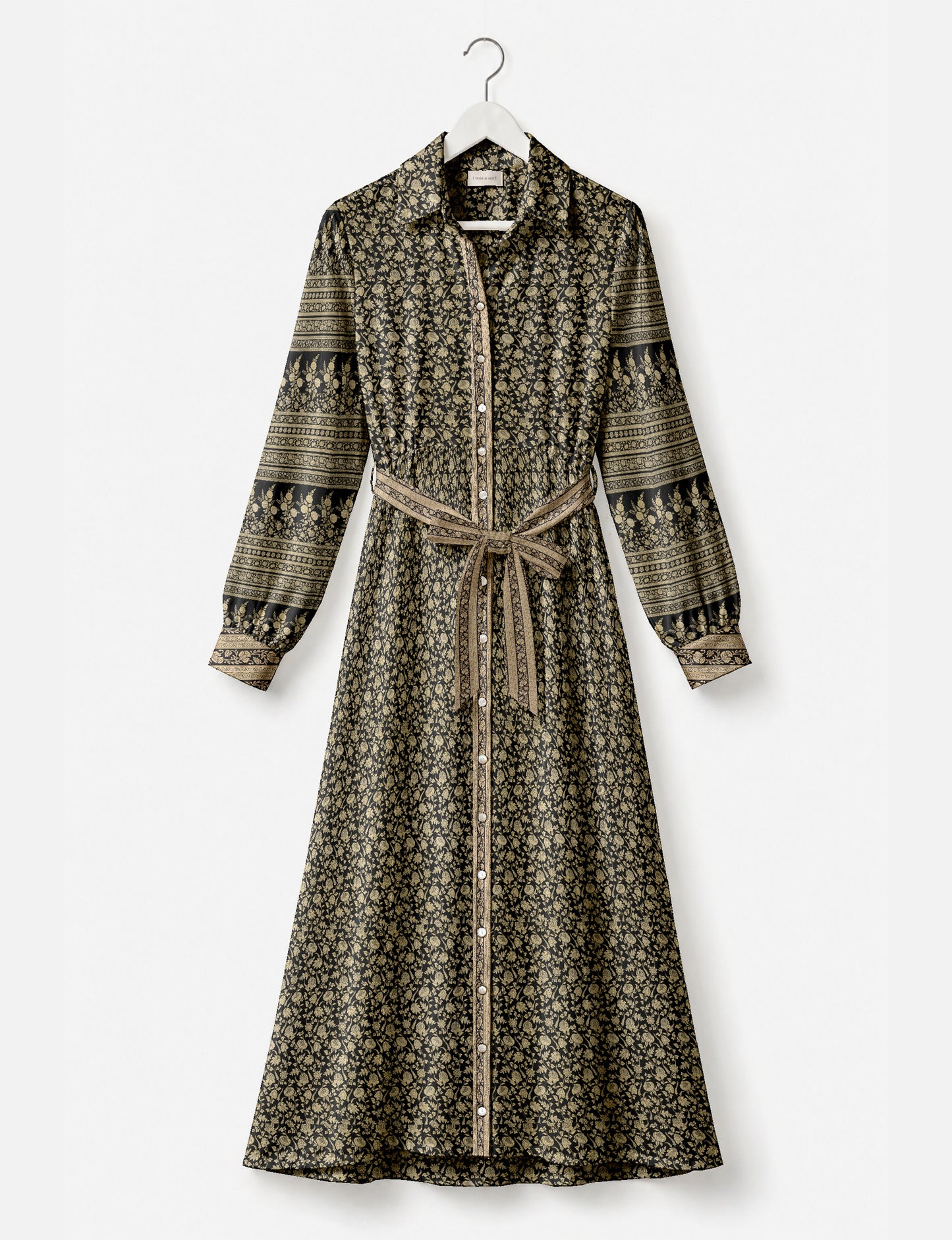 Long shirt dress - Black Tropical
