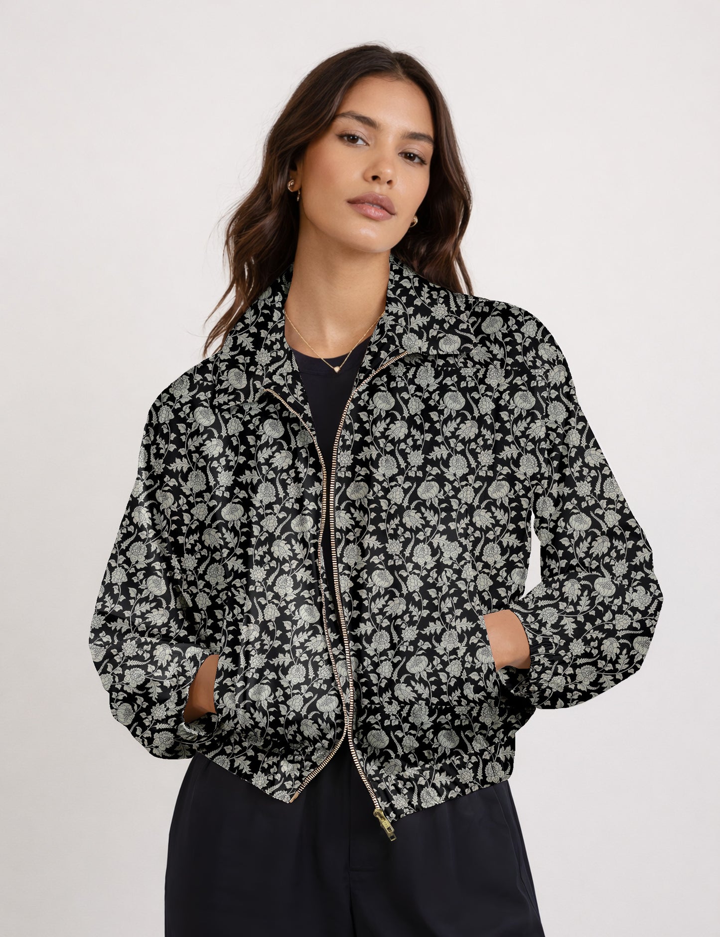 Bomber Jacket - Black Tropical