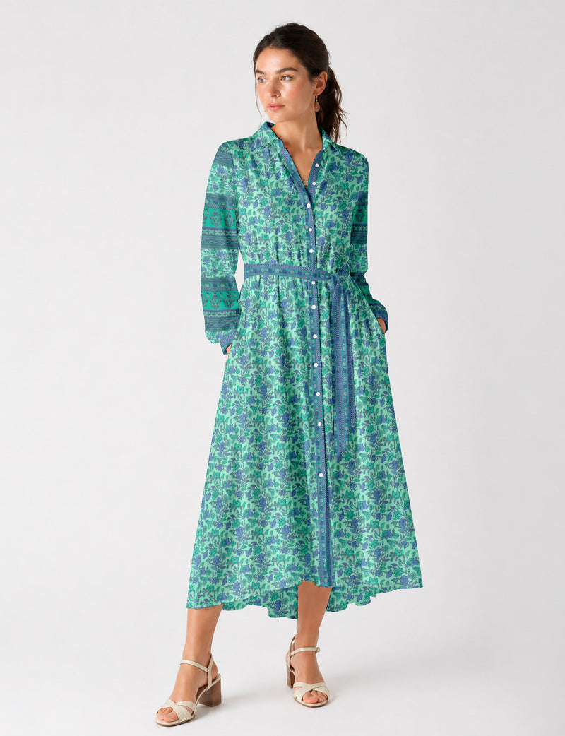 Long shirt dress - Blue Floral