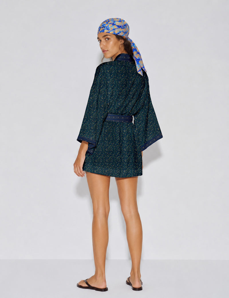 Short kimono robe -  Floral