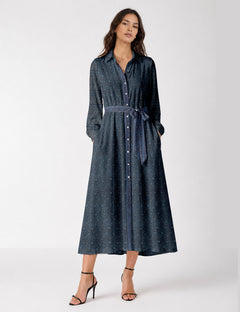 Long shirt dress - Blue Floral