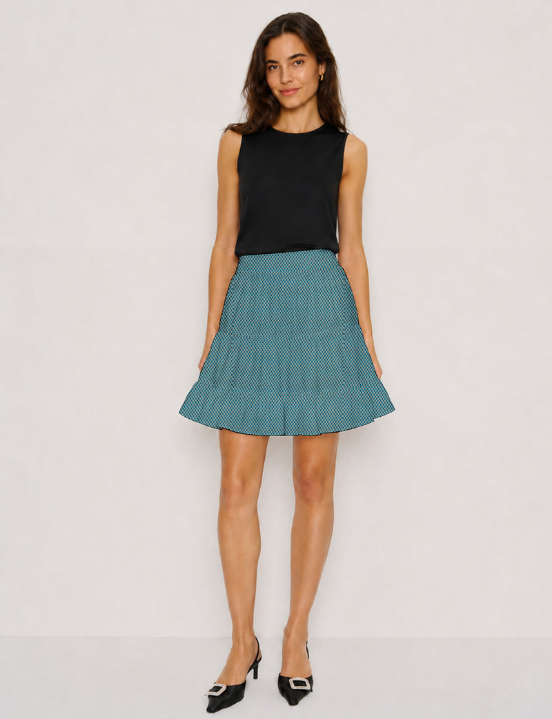 Short tiered skirt - Blue