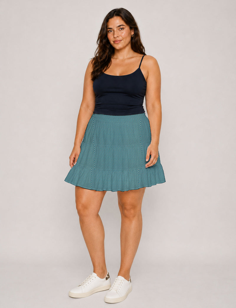 Short tiered skirt - Blue