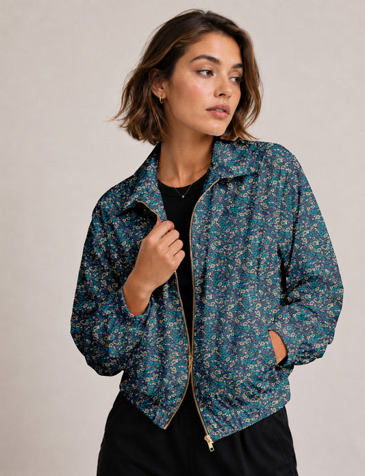 Bomber Jacket - Blue Floral